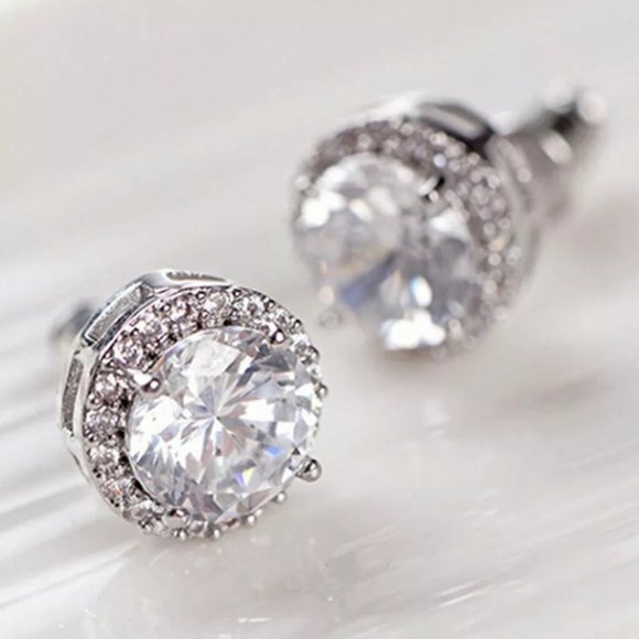 le chic Jewelry - 18K White Gold Plated Crystal Zircon Earring